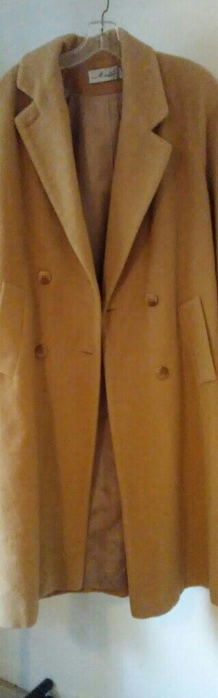 Double-Breasted Camel Hair Blend Teddy Coat